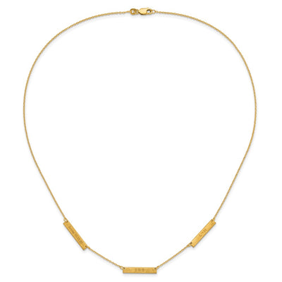 Sterling Silver/Gold-plated Brushed 3 Station Necklace