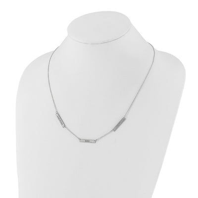 Sterling Silver/Rhodium-plated Brushed 3 Station Necklace
