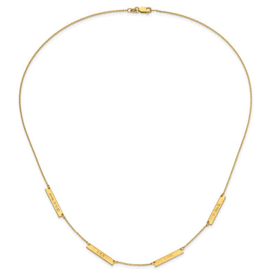 Sterling Silver/Gold-plated Brushed 4 Station Necklace