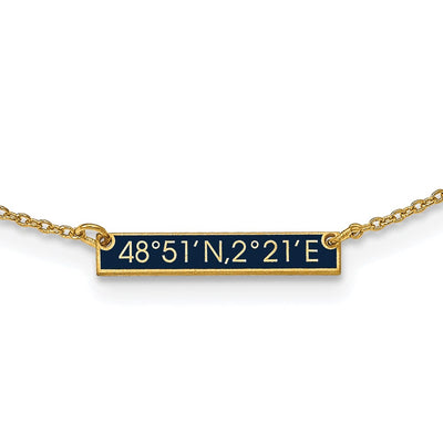 Sterling Silver/Gold-plated Brushed 1 Station w/Epoxy Necklace