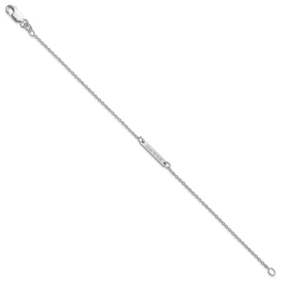 Sterling Silver/Rhodium-plated Brushed 1 Station Bracelet