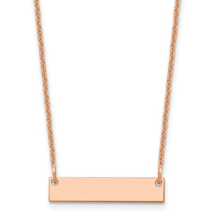 14k Rose Gold Small Blank Bar Necklace (Style XNA1197R)