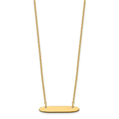Sterling Silver/Gold-plated Small Oblong Blank Bar Necklace