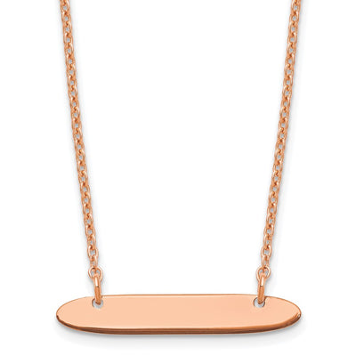 Sterling Silver/Rose-plated Small Oblong Blank Bar Necklace