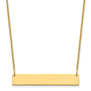 14k Yellow Gold Medium Blank Bar Necklace (Style XNA1202Y)