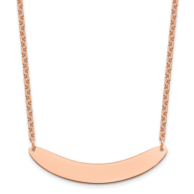 Sterling Silver/Rose-plated Medium Curved Blank Bar Necklace