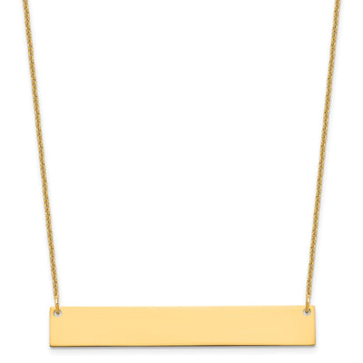 14K Yellow Gold Large Blank Bar Necklace, 18 x 46mm