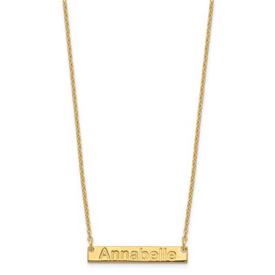 Sterling Silver/Gold-plated Small ARIAL ROUNDED Bar Necklace