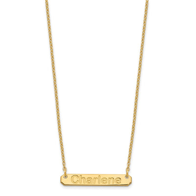 SS/Gold-plated Small ARIAL ROUNDED Bar Necklace