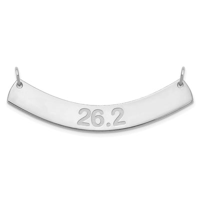SS/Rhodium-plated Medium ARIAL ROUNDED Curved Bar Necklace