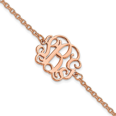 Sterling Silver/Rose-plated Monogram Bracelet