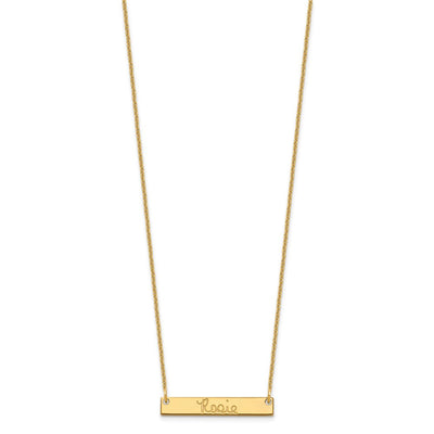 14K Yellow Gold Small Signature Bar Necklace