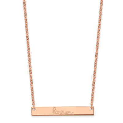 Sterling Silver/Rose-plated Medium Signature Bar Necklace
