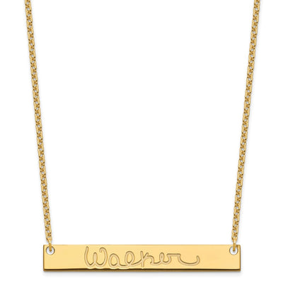 Sterling Silver/Gold-plated Large Signature Bar Necklace