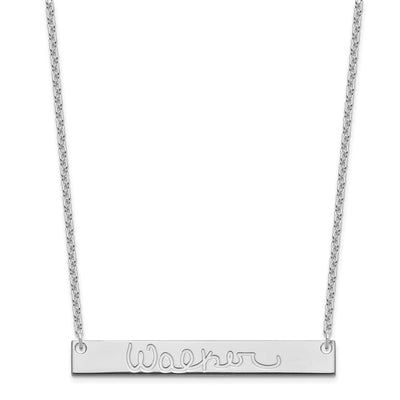 Sterling Silver/Rhodium-plated Large Signature Bar Necklace