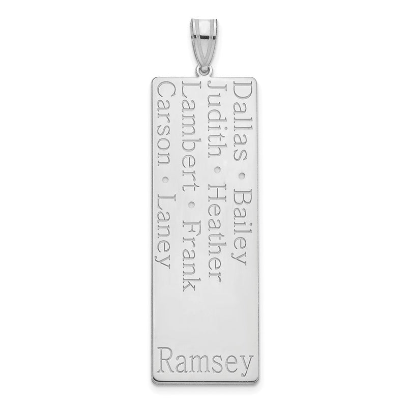 14K white gold family pendant, alternate view