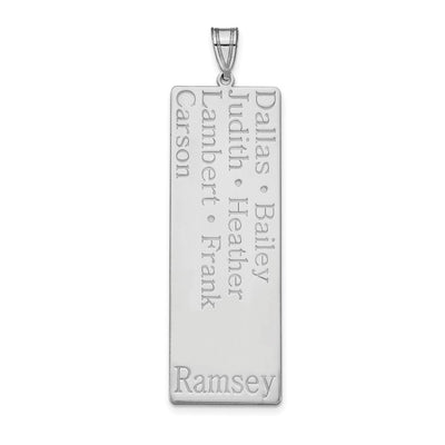 10K White Gold 7 Name Family Pendant