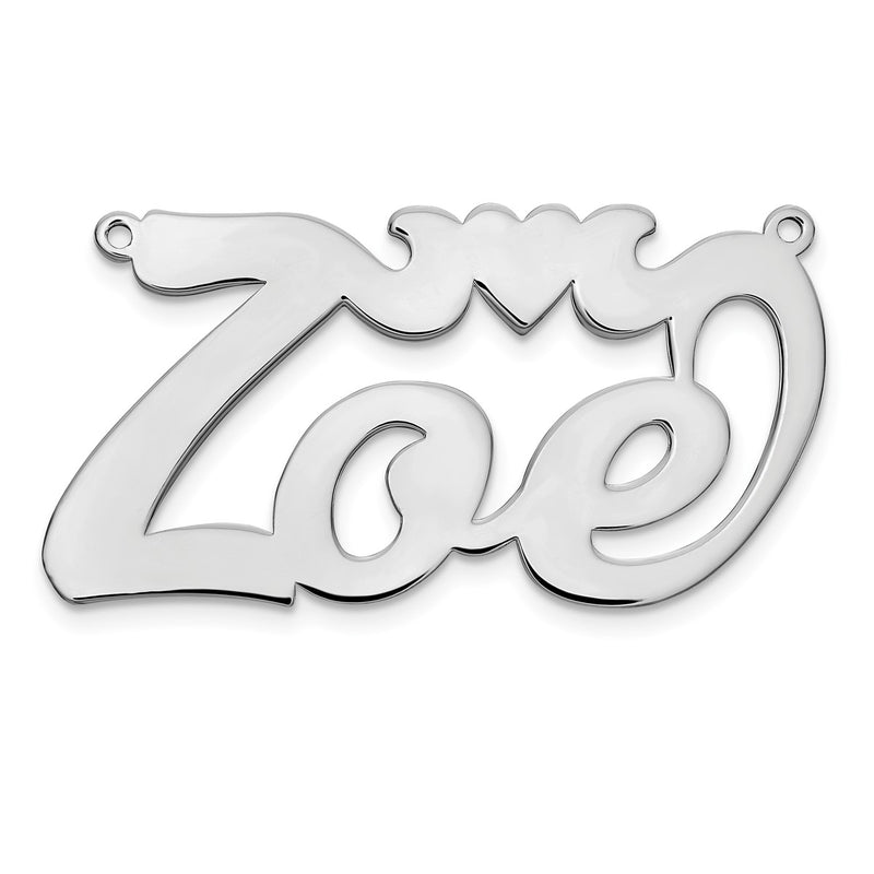 10K white gold name pendants & charm, alternate view