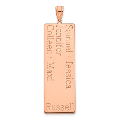 10K Rose Gold 5 Name Family Pendant