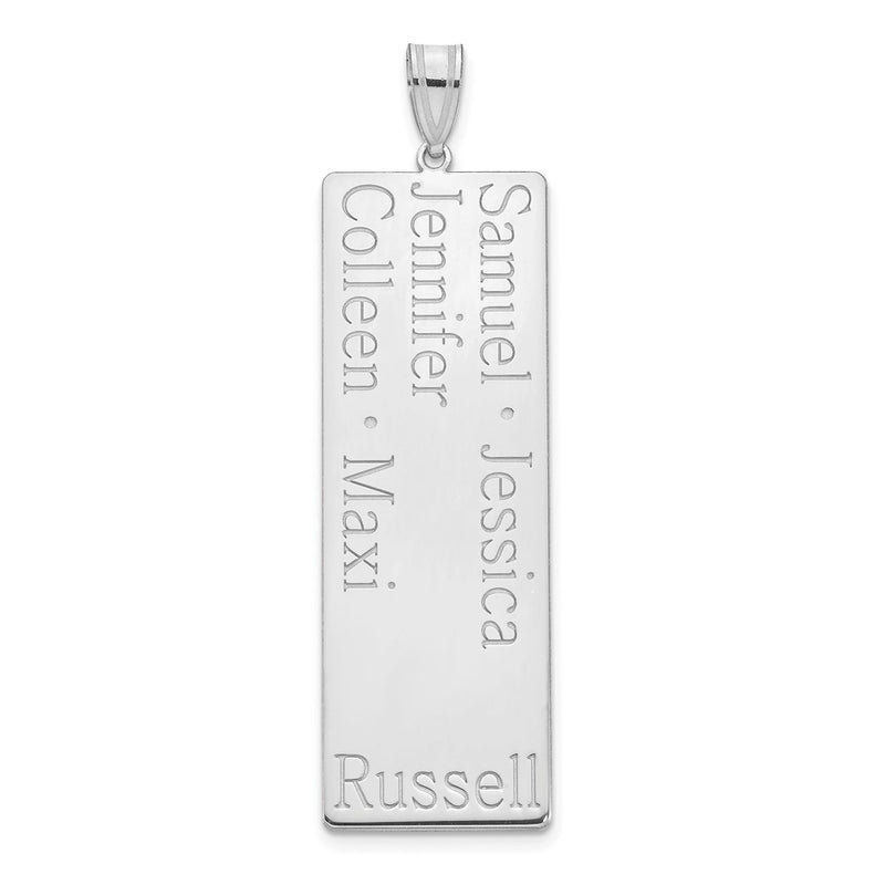 14K white gold family pendant, alternate view