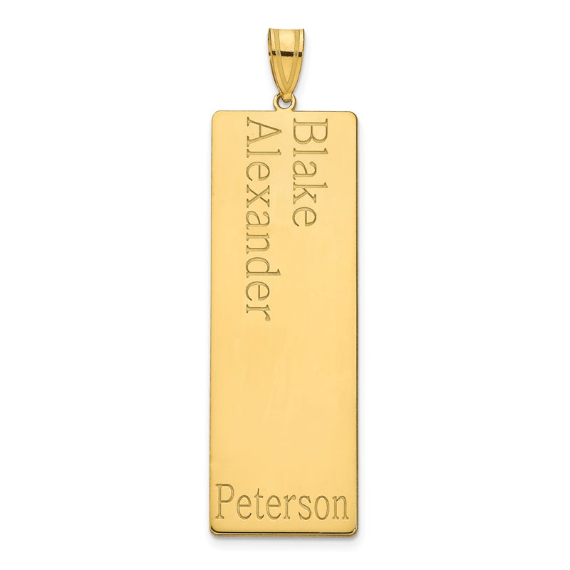 14K yellow gold family pendant, alternate view