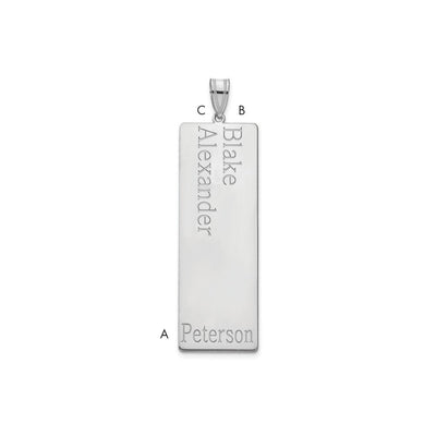 14K White Gold 2 Name Family Pendant