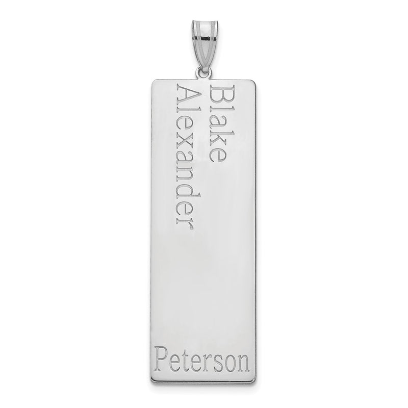 14K white gold family pendant, alternate view