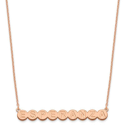 Sterling Silver/Rose-plated 9 Letter Bubble Necklace