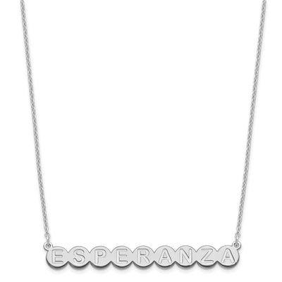 Sterling Silver/Rhodium-plated 9 Letter Bubble Necklace