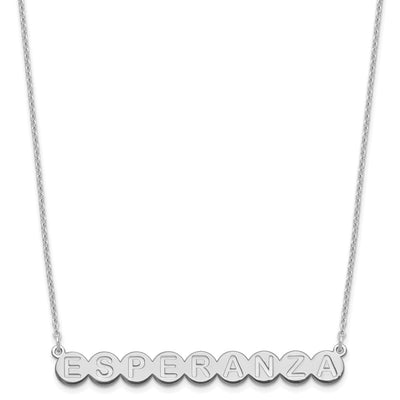 Sterling Silver/Rhodium-plated 9 Letter Bubble Necklace