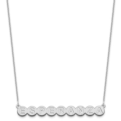 10K White Gold 9 Letter Bubble Necklace