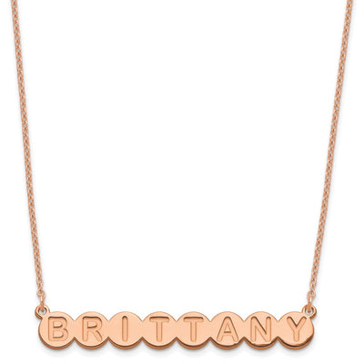 Sterling Silver/Rose-plated 8 Letter Bubble Necklace