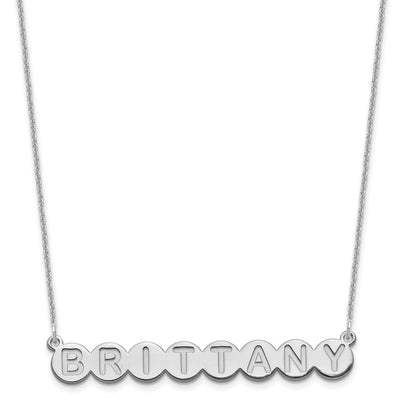 14K White Gold 8 Letter Bubble Necklace