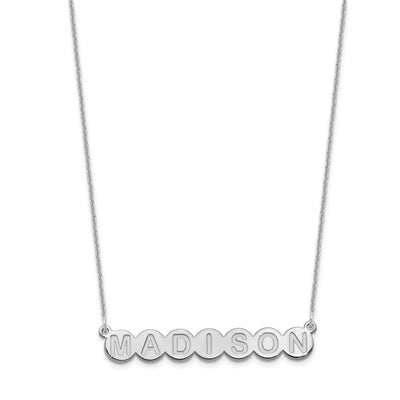 10K White Gold 7 Letter Bubble Necklace