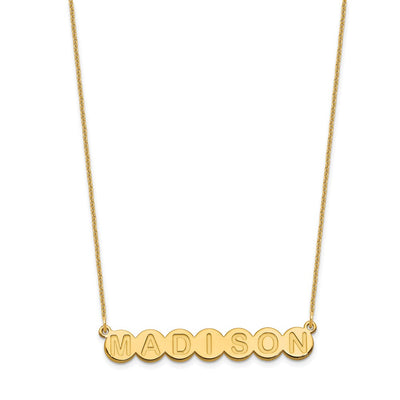14K Yellow Gold 7 Letter Bubble Necklace