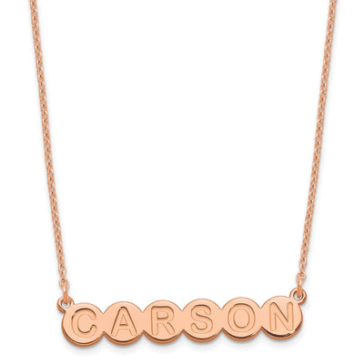 Sterling Silver/Rose-plated 6 Letter Bubble Necklace