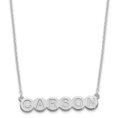 Sterling Silver/Rhodium-plated 6 Letter Bubble Necklace