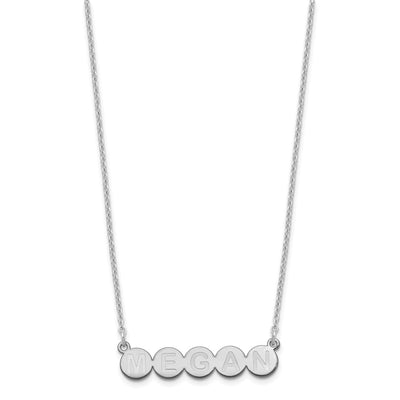 Sterling Silver/Rhodium-plated 5 Letter Bubble Necklace