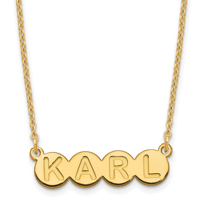 Sterling Silver/Gold-plated 4 Letter Bubble Necklace