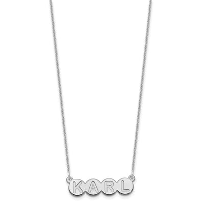 14K White Gold 4 Letter Bubble Necklace