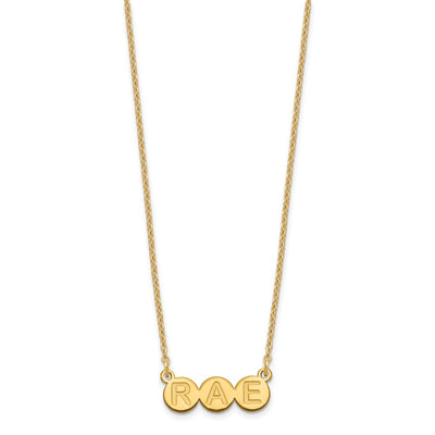 Sterling Silver/Gold-plated 3 Letter Bubble Necklace