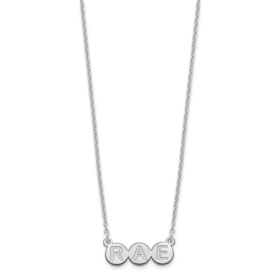 Sterling Silver/Rhodium-plated 3 Letter Bubble Necklace