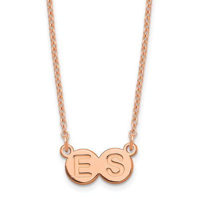 Sterling Silver/Rose-plated 2 Letter Bubble Necklace