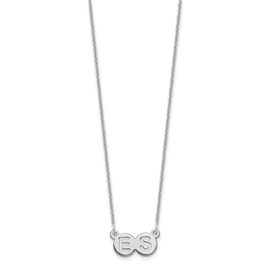 10K White Gold 2 Letter Bubble Necklace