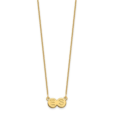 14K Yellow Gold 2 Letter Bubble Necklace
