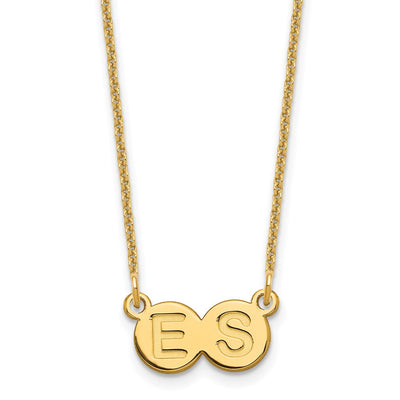 14K Yellow Gold 2 Letter Bubble Necklace