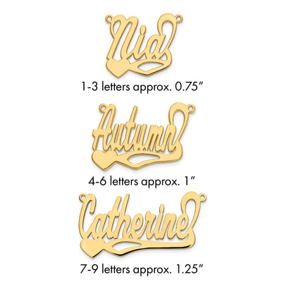 10K Yellow Gold Polished Heart Name Plate