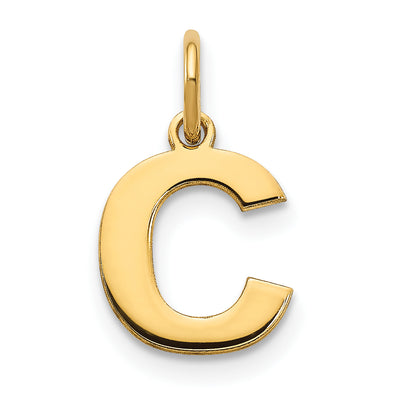 14ky Letter Initial Pendant, 12.27 x 11mm