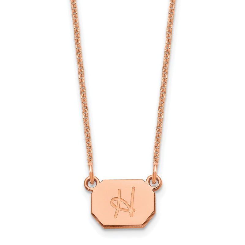 14K rose gold initial necklace