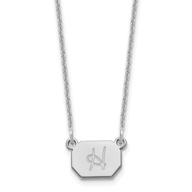 14K white gold initial necklace